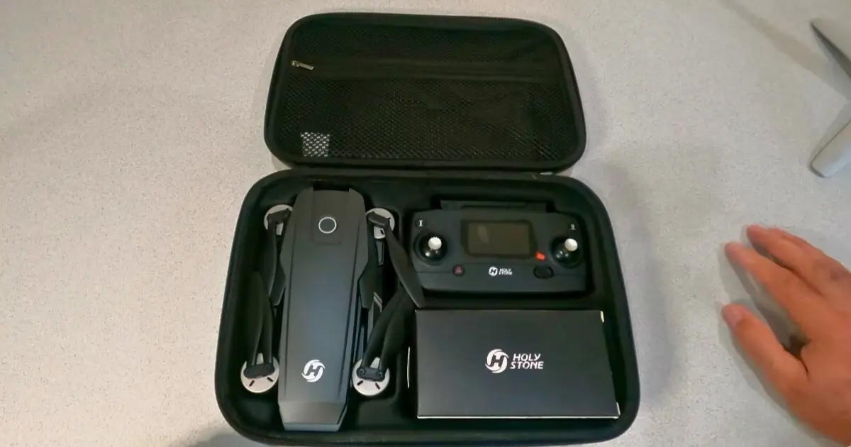 Holy Stone HS720E drone and RC in its bag